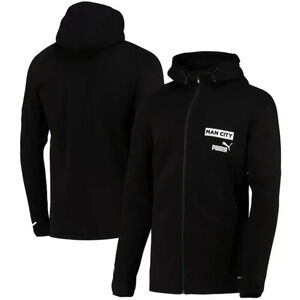 Puma Manchester City Casuals Hoody Jacket - Black NWT Size LY